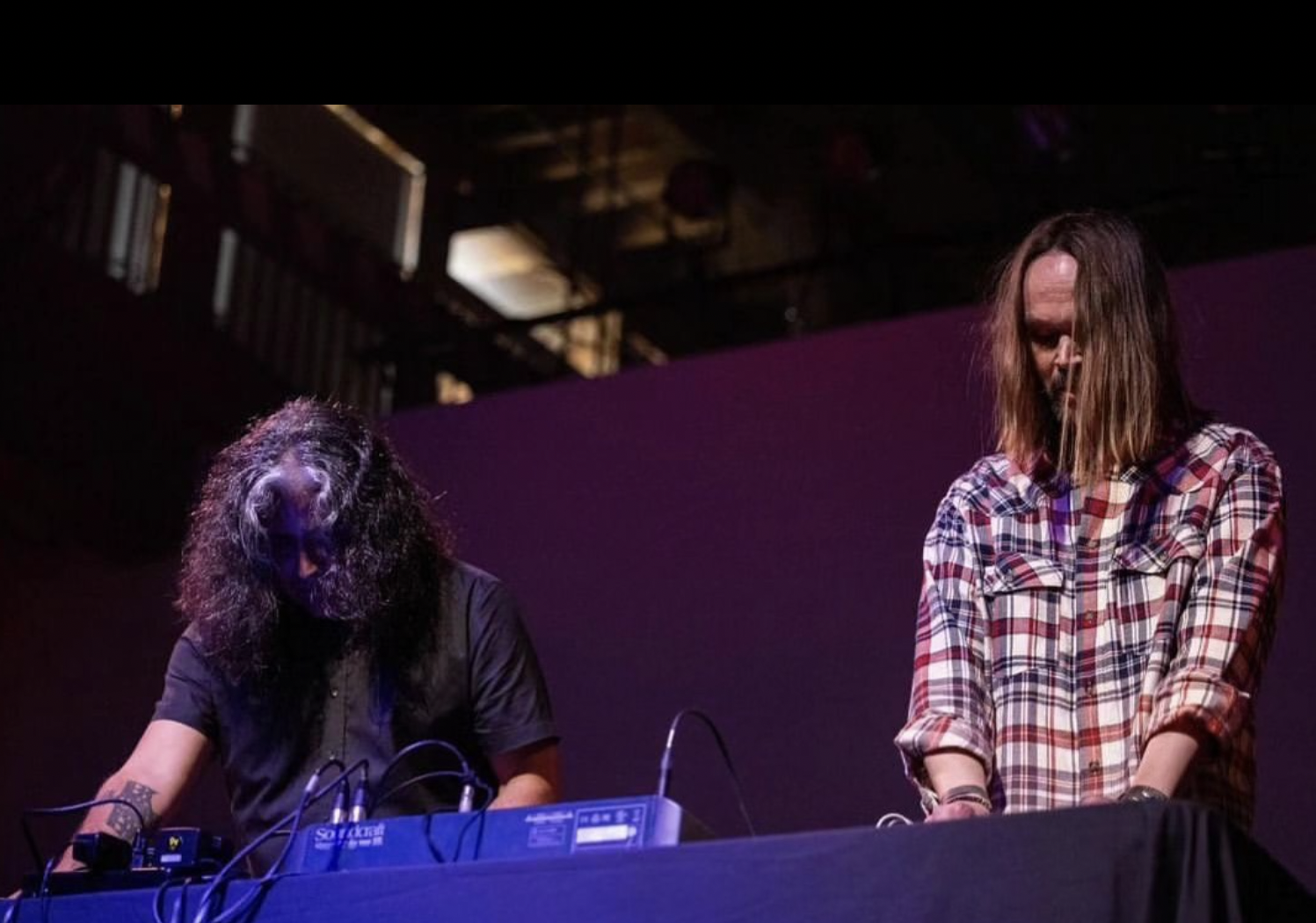 Photo: Walter Wlodarczyk, documenting Mesa Ritual’s performance opening for Wolf Eyes & Anthony Braxton at Pioneer Works in Brooklyn on October 26, 2023.